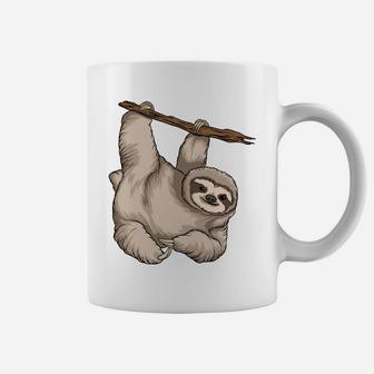 Sloth Cartoon Funny Pose Design For Sloth Lovers Coffee Mug - Seseable