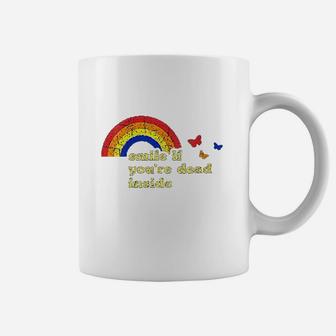 Smile If You Are Dead Inside Rainbow Lt Vintage Dark Humor Coffee Mug - Seseable