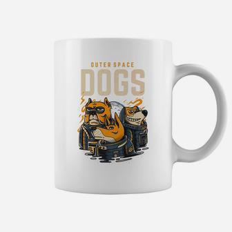 Space Dogs Outer Space Astronaut Puppy Scifi Inspired Gift Coffee Mug - Seseable