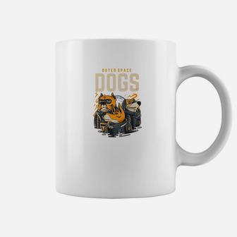 Space Dogs Outer Space Astronaut Puppy Scifi Inspired Gift Premium Coffee Mug - Seseable