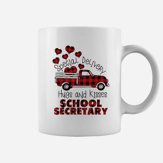 Special Delivery Hug And Kisses School Secretary Coffee Mug - Seseable