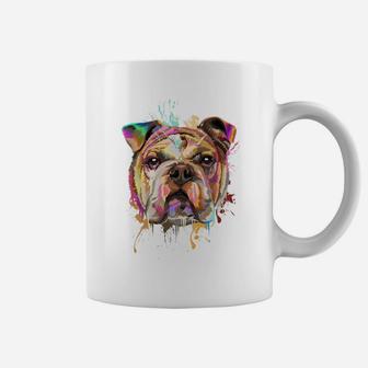 Splash Art English Bulldog Cute Bulldog Gifts Coffee Mug - Seseable