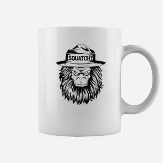 Squatchy Bigfoot Sasquatch Hat Smokey Vintage Bear Coffee Mug - Seseable