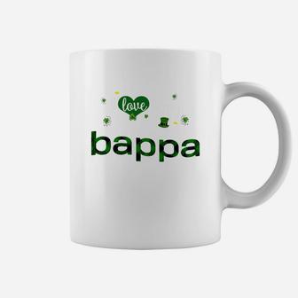 St Patricks Day Cute Shamrock I Love Being Bappa Heart Family Gifts Coffee Mug - Seseable