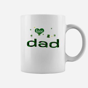 St Patricks Day Cute Shamrock I Love Being Dad Heart Family Gifts Coffee Mug - Seseable