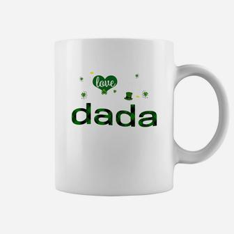St Patricks Day Cute Shamrock I Love Being Dada Heart Family Gifts Coffee Mug - Seseable