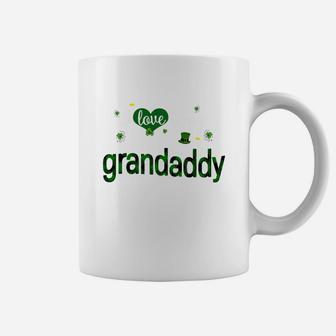 St Patricks Day Cute Shamrock I Love Being Grandaddy Heart Family Gifts Coffee Mug - Seseable