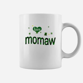 St Patricks Day Cute Shamrock I Love Being Momaw Heart Family Gifts Coffee Mug - Seseable