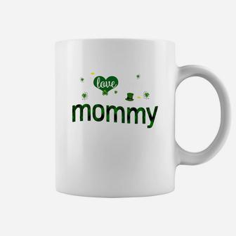 St Patricks Day Cute Shamrock I Love Being Mommy Heart Family Gifts Coffee Mug - Seseable