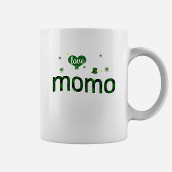St Patricks Day Cute Shamrock I Love Being Momo Heart Family Gifts Coffee Mug - Seseable