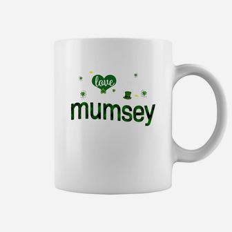 St Patricks Day Cute Shamrock I Love Being Mumsey Heart Family Gifts Coffee Mug - Seseable