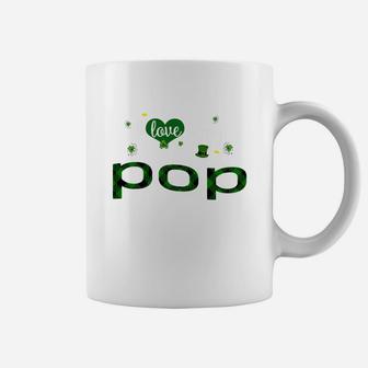St Patricks Day Cute Shamrock I Love Being Pop Heart Family Gifts Coffee Mug - Seseable