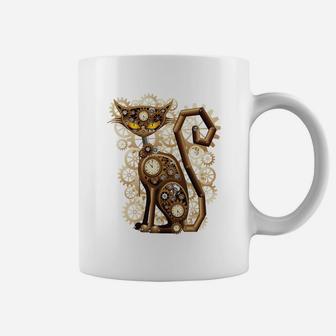 Steampunk Cat Vintage Copper Toy Shirt Coffee Mug - Seseable