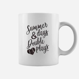 Summer Days Double Plays Baseball Softball Mom Coffee Mug - Seseable