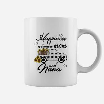 Sunflower Grandma Happiness Is Being A Mom And Nana Coffee Mug - Seseable