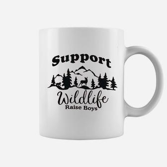 Support Wildlife Raise Boys Mom Coffee Mug - Seseable