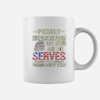 Supporting My Son As He Serves Military Proud Army Mom Gift Coffee Mug - Seseable