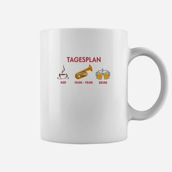 Tagesplan Herren Tassen mit Wurst, Bier & TV, Lustiges Grafik-Tassen - Seseable