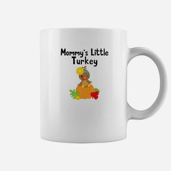 Thanksgiving Mommys Little Turkey Cute Fall Coffee Mug - Seseable