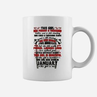 This Girl Has Fought A Thousand Battles Was Born In January Biology Pun Coffee Mug - Seseable