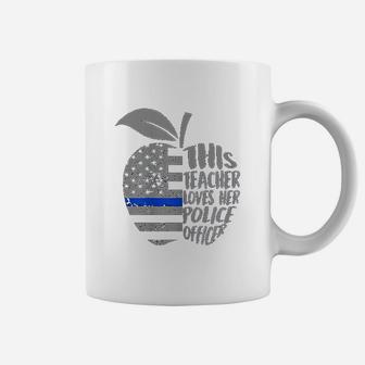 This Teacher Loves Her Police Officer Funny Wife Saying Coffee Mug - Seseable