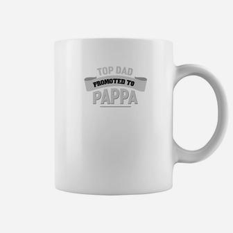 Top Dad Promoted To Pappa Grandpa Fathers Day Men Gift Premium Coffee Mug - Seseable