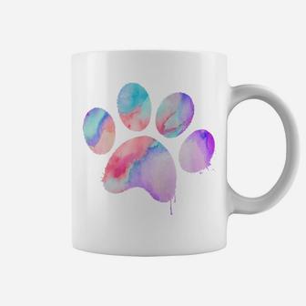 Turquoiseviolet Watercolor Paw Dog And Puppy Coffee Mug - Seseable