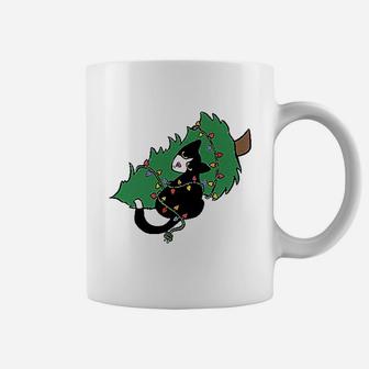 Tuxedo Cat Meowy Christmas Cat Catmas Coffee Mug - Seseable