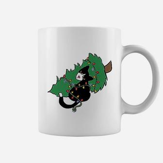 Tuxedo Cat Meowy Christmas Cat Coffee Mug - Seseable