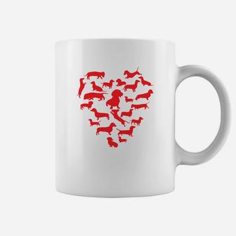 Valentines Day Dog Heart Funny Dachshund Coffee Mug - Seseable