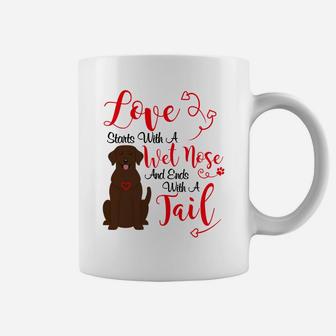 Valentines Day Dog Lover Chocolate Lab Labrador Coffee Mug - Seseable