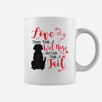 Valentines Day Love My Dog Black Lab Labrador Dog Coffee Mug - Seseable