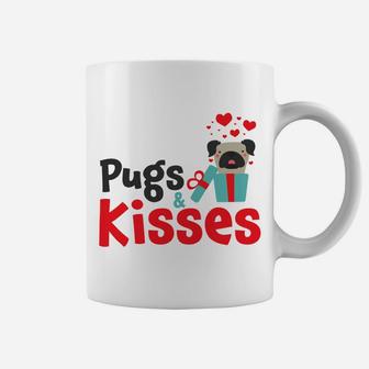 Valentines Day Pugs And Kisses Pug Present Coffee Mug - Seseable