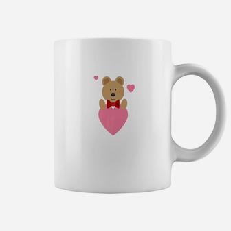 Valentines Day Teddy Bear Love Girlfriend Hearts Coffee Mug - Seseable