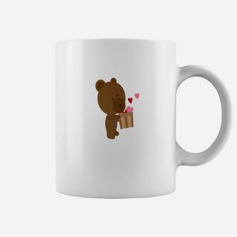 Valentines Day Teddy Bear Love Girlfriend Hearts Gift Coffee Mug - Seseable