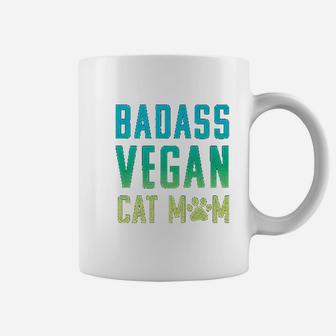 Vegan Cat Mom Cute Vegan Cat Lovers Coffee Mug - Seseable