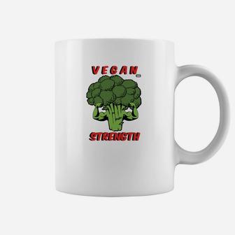 Vegan Strength Brokkoli Motiv Tassen für Herren, Motivations-Design - Seseable