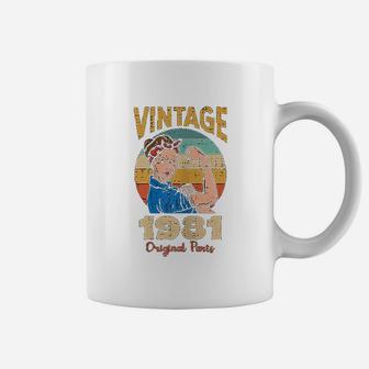 Vintage 1981 Rosie Riveter 40th Birthday Gift Coffee Mug - Seseable