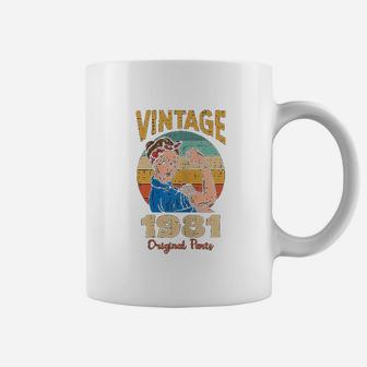 Vintage 1981 Rosie Riveter 40th Birthday Gift For Women Coffee Mug - Seseable