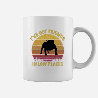 Vintage American Bully I Have Got Friends In Low Places Dog Lovers Coffee Mug - Seseable