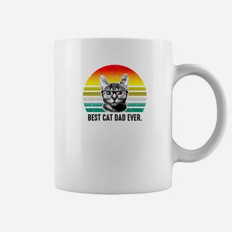 Vintage Best Cat Dad Ever Cat Daddy Father Funny Coffee Mug - Seseable