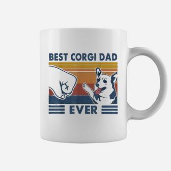 Vintage Best Corgi Dad Ever Fist Bump Funny Corgi Lover Gift Coffee Mug - Seseable