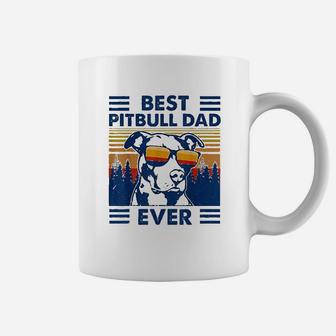 Vintage Best Pitbull Dad Ever Funny Pit Bull Dog Lovers Gift Coffee Mug - Seseable