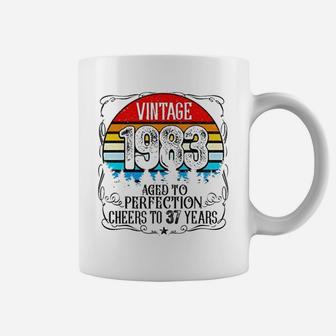 Vintage Born In 1983 Aged To Perfection Cheers To 38th Birthday Celebration Coffee Mug - Seseable