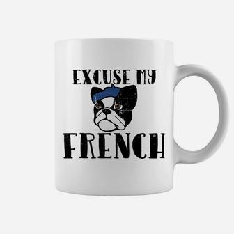 Vintage Excuse My French Bulldog Funny French Coffee Mug - Seseable