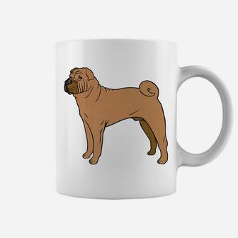 Vintage Graphic Sharpei Dog Art Coffee Mug - Seseable