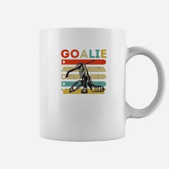 Vintage Ice Hockey Goalie Daddy Fathers Day Hockey Gifts Premium Coffee Mug - Seseable
