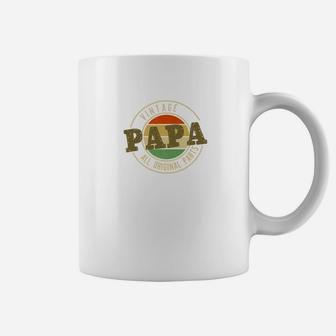 Vintage Papa Original Parts Farthers Day Grandpa Men Gift Premium Coffee Mug - Seseable
