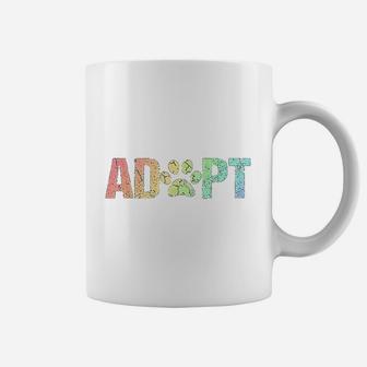 Vintage Rainbow Adopt A Dog Rescue Foster Adoption Month Coffee Mug - Seseable