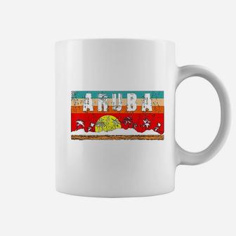 Vintage Relaxing Tropical Aruba Distressed Sandy Sunset Gift Coffee Mug - Seseable